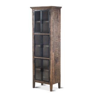 Carnegie Tall Wood and Glass Cabinet