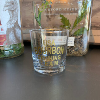 USA Bourbon Drinking Team Rocks Glass- 9oz