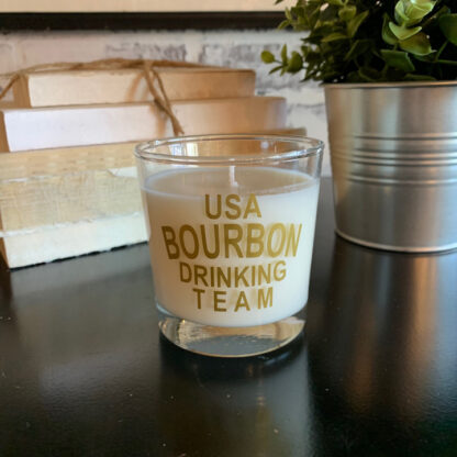 USA Bourbon Drinking Team Reusable Rocks Glass Candle