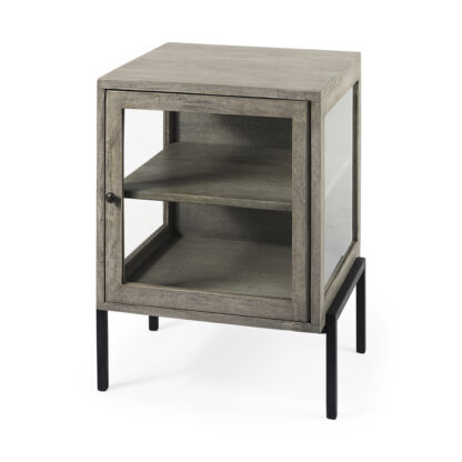 Arelius Wood and Metal End Table