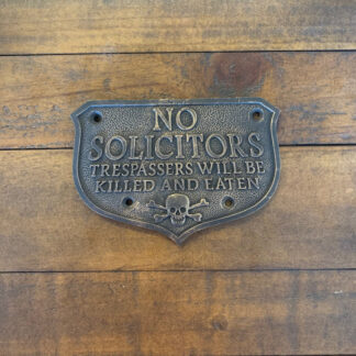 No Soliciting Crossbones Plaque