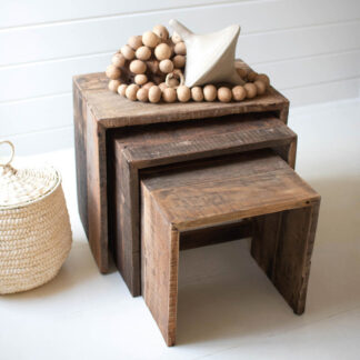 Reclaimed Wood Nesting Tables (Set of 3)