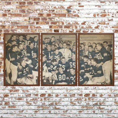 Distressed Football Triptych (Framed)