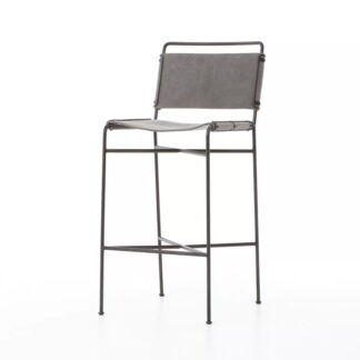 Wharton Bar Stool- Stonewash Grey