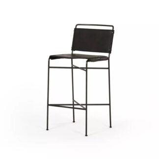 Wharton Bar Stool- Distressed Black