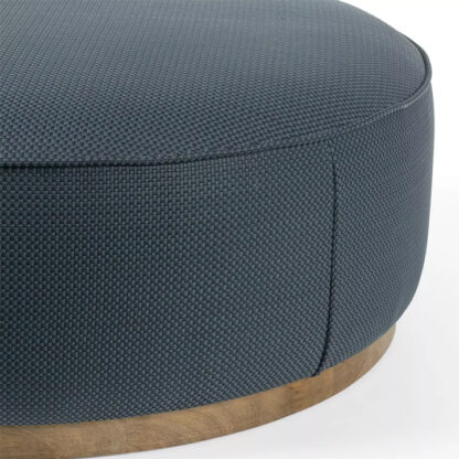 Sinclair Large Round Ottoman- Fresno Cobalt - Image 2