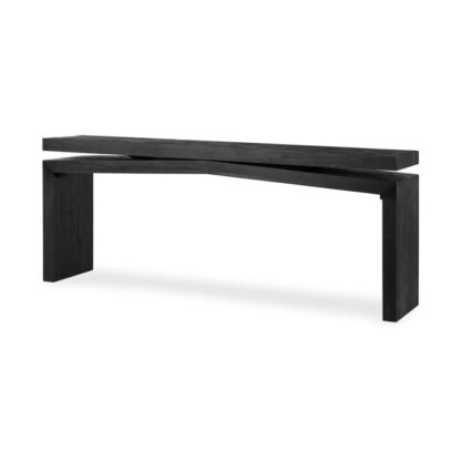 Matthes Distressed Wood Console- Aged Black