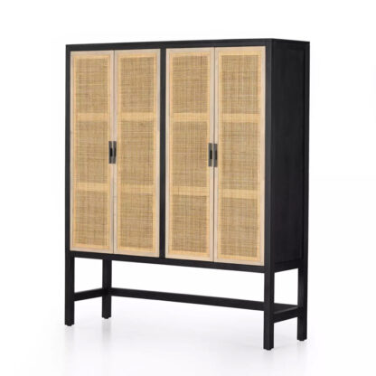 Caprice Cabinet- Black Wash Mango Natural Cane