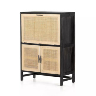 Caprice Bar Cabinet- Black Wash Mango