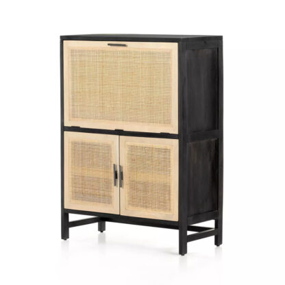 Caprice Bar Cabinet- Black Wash Mango