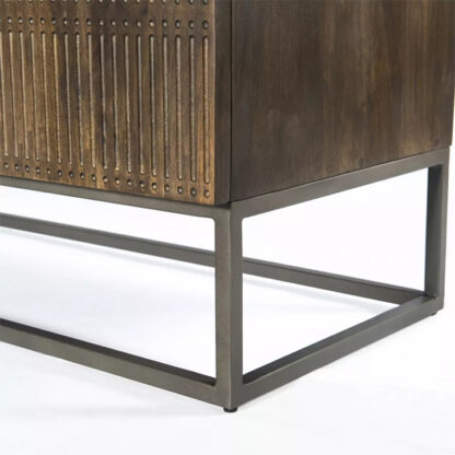 Kelby Open Media Console- Vintage Brown - Image 2