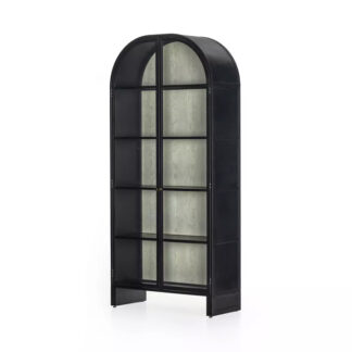 Breya Cabinet- Black, Vintage White Oak