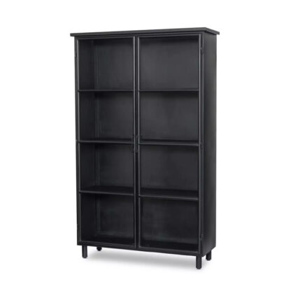 Sayward Cabinet- Black, Black Oak Veneer