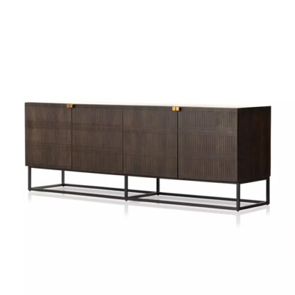 Kelby Closed Media Console- Vintage Brown