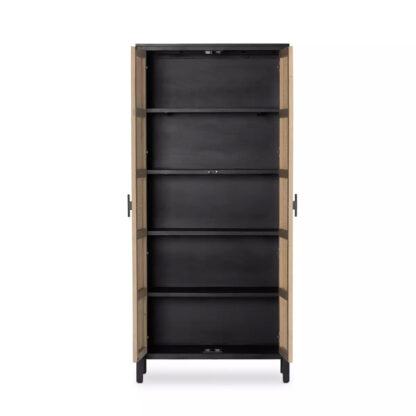 Caprice Tall Cabinet- Natural Cane, Black Wash - Image 3