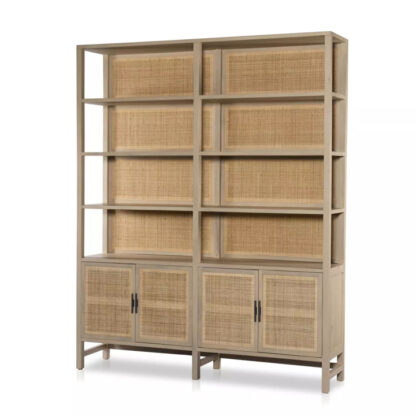 Caprice Wide Bookshelf- Natural Mango