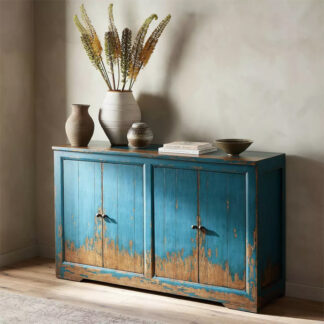 It Takes an Hour Sideboard- Distressed Blue 63"