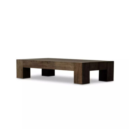 Abaso Rectangular Coffee Table- Ebony Rustic Wormwood Oak