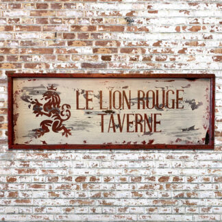 Le Lion Rouge Taverne Wood Sign