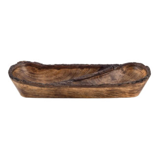 Live Edge Carved Wood Bowl 1