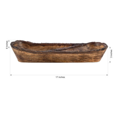 Live Edge Carved Wood Bowl 1 - Image 3