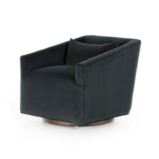 York Swivel Chair- Modern Velvet Smoke