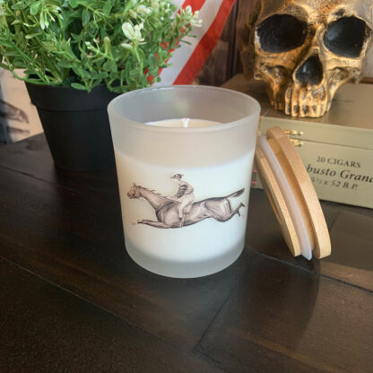 Whiskey Library Glass Jar Candle- White Horse