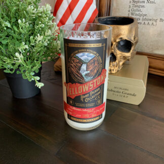 Recycled Yellowstone Single Barrel Bourbon Bottle Candle