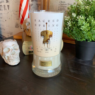 Recycled Castle & Key Sacred Spring Vodka Bottle Candle