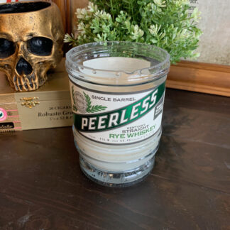 Recycled Peerless Single Barrel Rye Bottle Candle