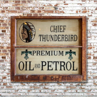 Vintage Artisan Window Painting- Chief Thunderbird